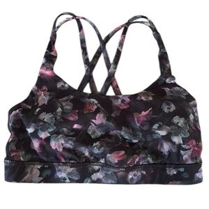 Lululemon Athletica Energy Sports Bra Black Floral Yoga Athletic Women’s 4